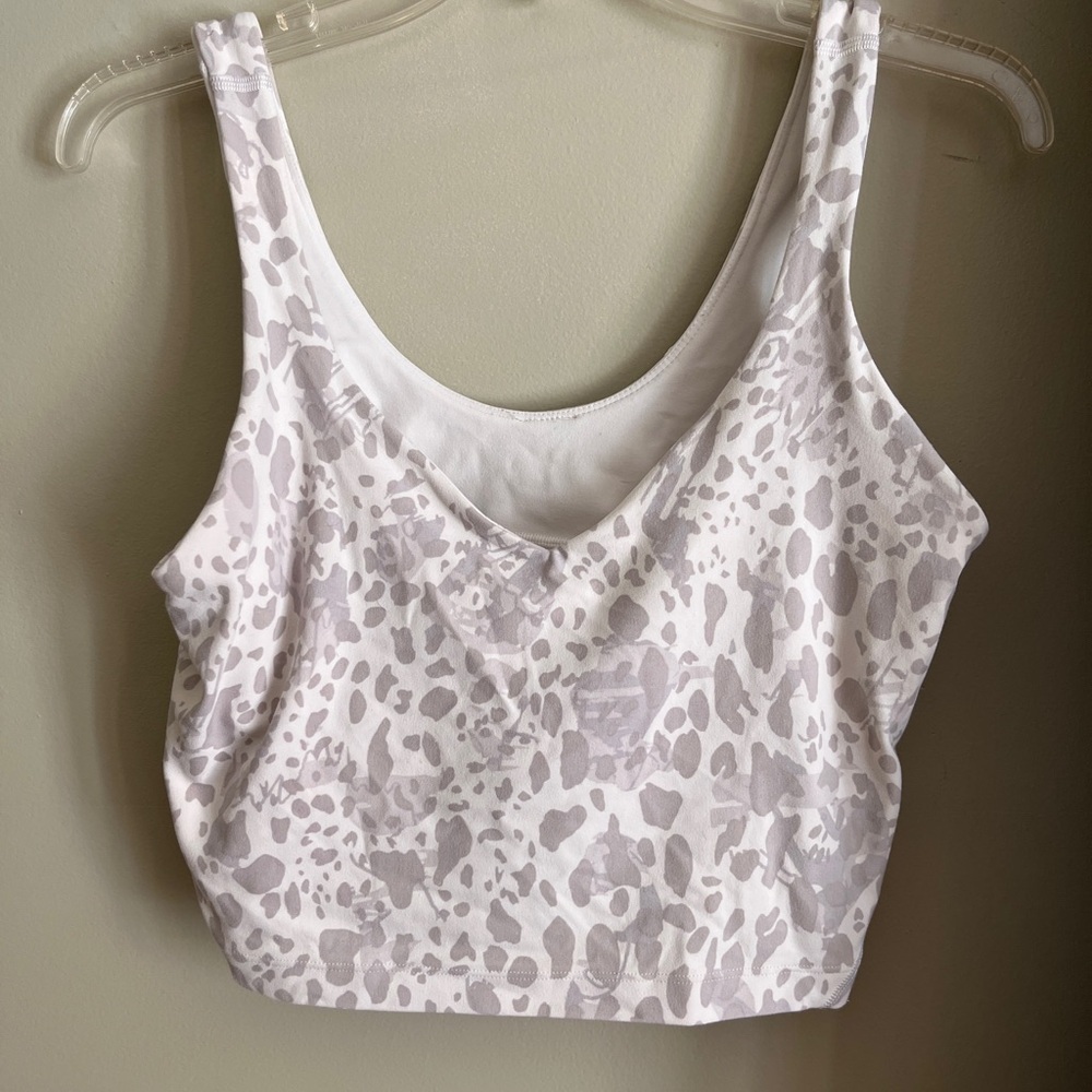 Lululemon White and Gray Leopard Align Tank Top